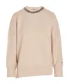 Stella Mccartney Sweatshirt With Removable Chain Detail In Nude