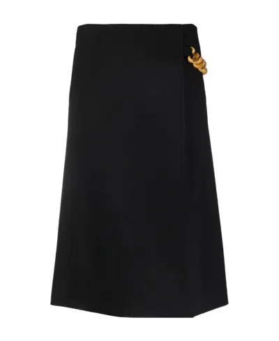 Stella Mccartney Falabella Chain-detailed Midi Skirt In Black