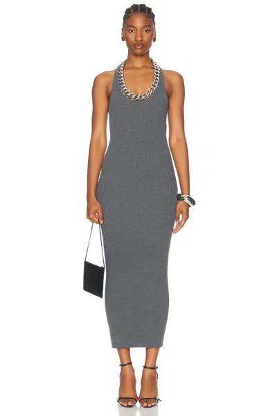 Stella Mccartney Falabella Chain Dress In Dark Grey