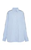 Stella Mccartney Falabella Chain-embellished Cutout Cotton Shirt