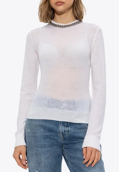 STELLA MCCARTNEY FALABELLA CHAIN FINE-KNIT SWEATER