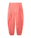 Stella Mccartney Pleated Jacquard Tapered-leg Pants In Pink