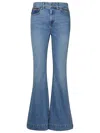 Stella Mccartney + Net Sustain Iconic Chain-embellished High-rise Flared Jeans In Mid Vintage