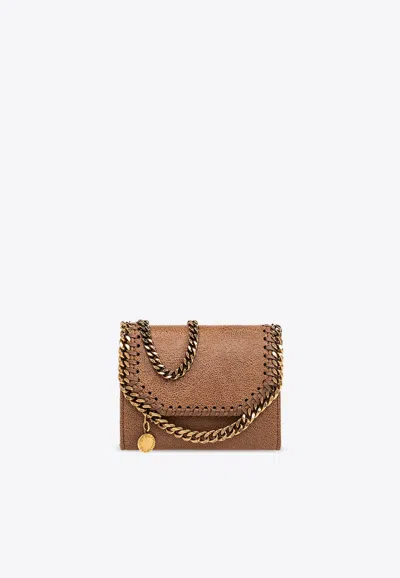 Stella Mccartney Falabella Chain-link Wallet In Brown