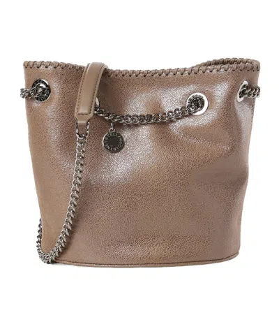 Stella Mccartney Falabella Chain-linked Bucket Bag In Brown
