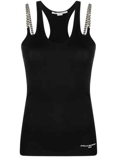 Stella Mccartney Stella Mc Cartney Falabella Tank Top In Black Cotton