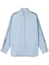 Stella Mccartney Light Blue Cotton Shirt With Chain Detail In Blue