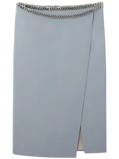 Stella Mccartney Falabella-chain Skirt In Blue