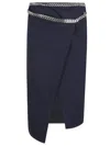 Stella Mccartney Falabella Chain Asymmetric Midi Skirt In Blue