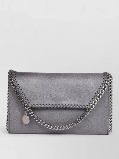 Stella Mccartney Falabella Chain Strap Clutch Wallet In Gray