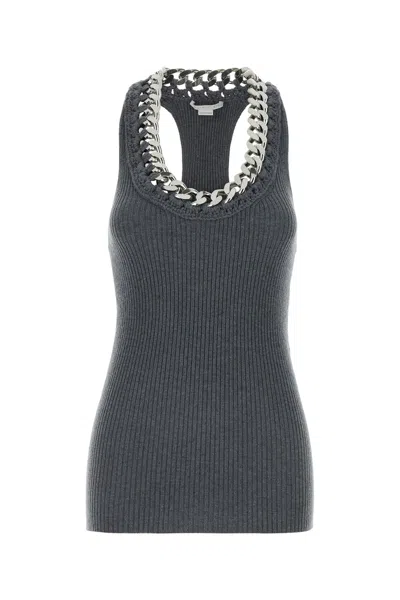 Stella Mccartney Top In Misto Lana Stretch Grigia Donna In Grey