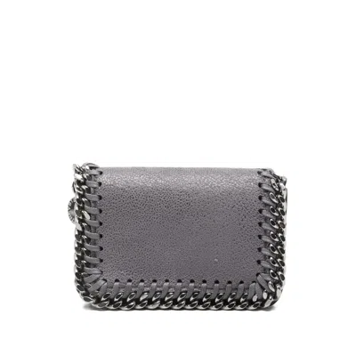 Stella Mccartney Falabella Chain Trim Wallet In Gray