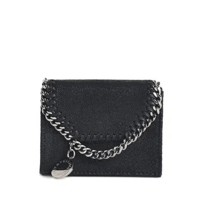 Stella Mccartney Falabella Chain Wallet In Black