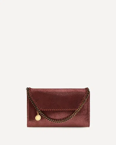 Stella Mccartney Falabella Chain Wallet In Bordeaux