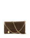 Stella Mccartney Falabella Mini Vegan Suede Crossbody Bag In Brown