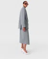 Stella Mccartney Falabella Chain Wool Midi Skirt In Mist