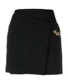 Stella Mccartney Falabella Embellished Twill Mini Wrap Skirt In Black