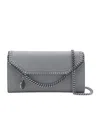 Stella Mccartney Chain Strap Shoulder Bag With Stitch Detailing In Gray