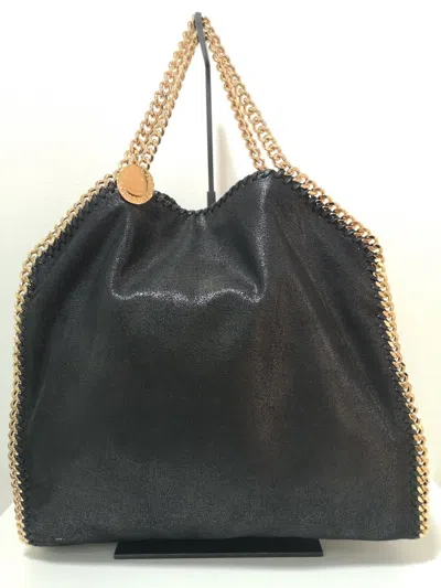 Stella Mccartney Falabella Chained Leather Tote In Black