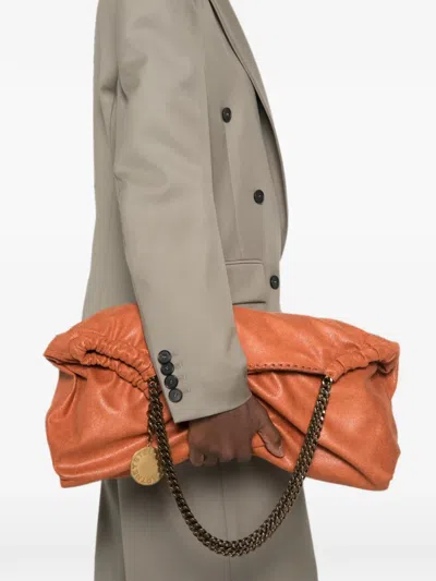 Stella Mccartney Falabella Chain-link Shoulder Bag In Orange