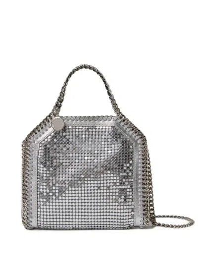 Stella Mccartney Falabella Chainmail Tiny Tote Bag In Gray