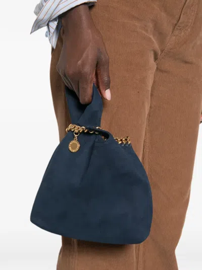 Stella Mccartney Falabella Chain-trim Clutch Bag In Blue