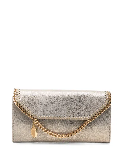 Stella Mccartney Falabella Chain-trim Clutch Bag In Silver