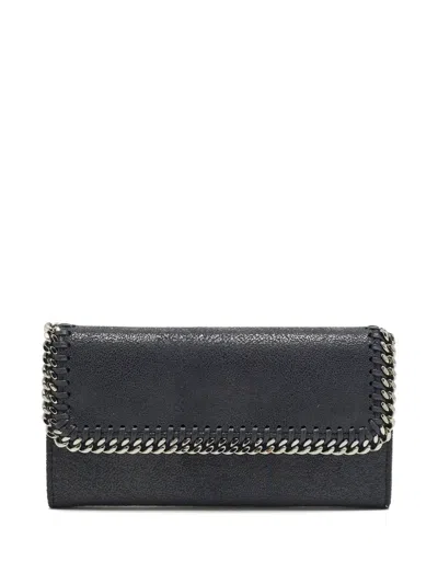 Pre-owned Stella Mccartney Falabella Chain-trim Wallet In Blue