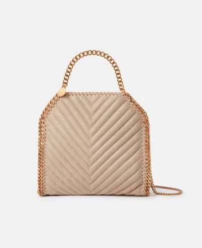 Stella Mccartney Falabella Chevron Quilted Mini Tote Bag In Neutral