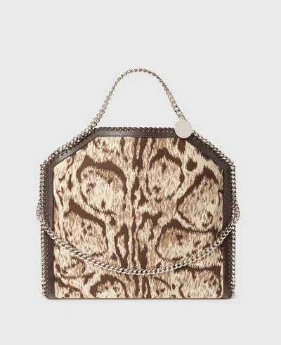 Stella Mccartney Falabella Cloud Leopard Fold-over Tote Bag In Brown