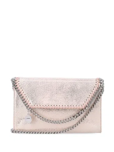 Stella Mccartney Falabella Chain Strap Foldover Crossbody Wallet In Pink