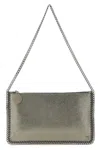 Stella Mccartney Falabella Pochette Accessoire Metallic Crackl Shoulder Bags Silver In Gray