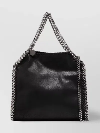 Stella Mccartney Falabella Compact Chain-link Fold-over Tote Bag In Black