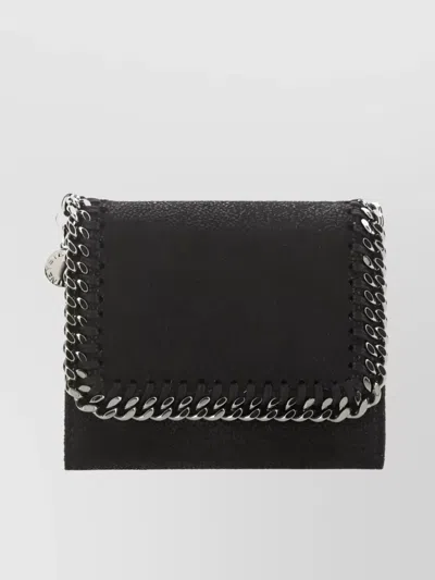 Stella Mccartney Falabella Compact Flap Cardholder In Black