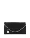 Stella Mccartney Falabella Continental Chain Wallet In Black