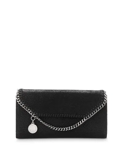 Stella Mccartney Falabella Continental Chain Wallet In Black