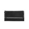 Stella Mccartney Falabella Continental Wallet- Black In Black