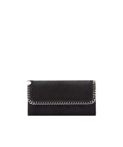 Stella Mccartney Falabella Continental Wallet In Black