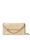 Stella Mccartney Chain Strap Envelope Wallet With Metallic Finish In Brown