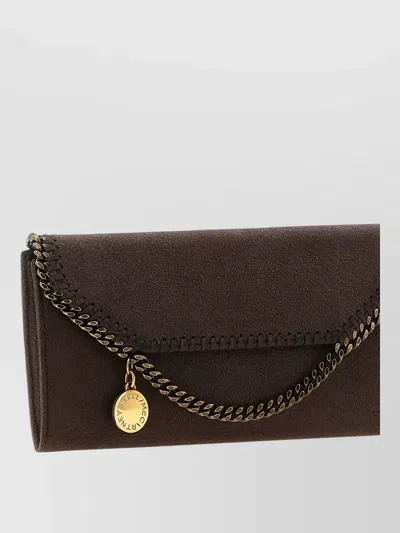 Stella Mccartney Falabella Continental Wallet Chain Strap Design In Brown