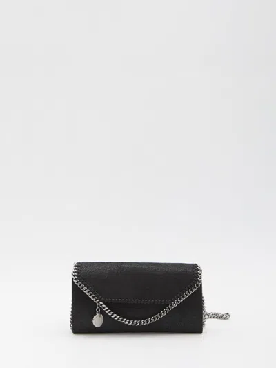 Stella Mccartney Falabella Continental Wallet On Chain In Black