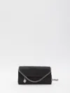 Stella Mccartney Falabella Continental Wallet With Chain In Black