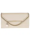 Stella Mccartney Falabella Continental Wallet With Chain Eco Shiny Dotted Chamois W/tonal Chain - Airlite In Gold