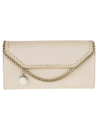 Stella Mccartney Falabella Continental Wallet With Chain Eco Shiny Dotted Chamois W/tonal Chain - Airlite In Gold