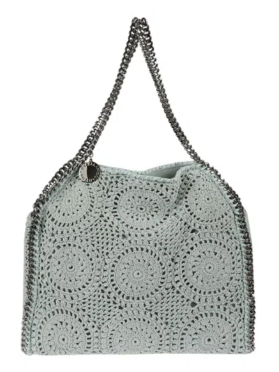 Stella Mccartney Falabella Crochet Knitted Tote Bag In Green