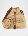 Stella Mccartney Falabella Crochet Raffia Bucket Bag