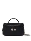 Stella Mccartney Womens Black Falabella Shaggy Woven Vanity Case In Black