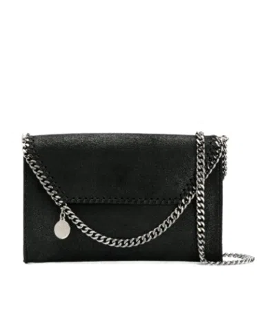 Stella Mccartney Mini Falabella Shaggy Dear Faux Leather Crossbody Bag In Black