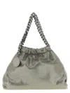 Stella Mccartney Falabella Mini Drawstring Bag Eco Shiny In Silver