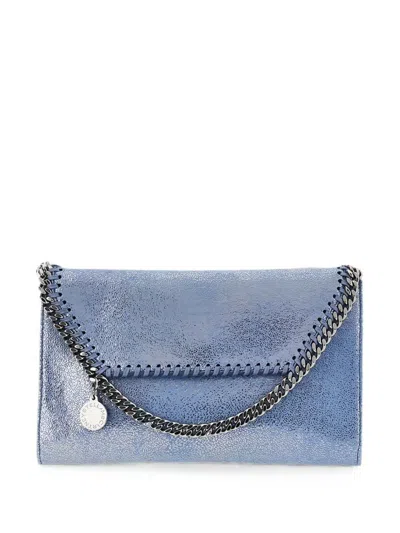 Stella Mccartney Falabella Crossbody Bag With Chain Trim In Blue